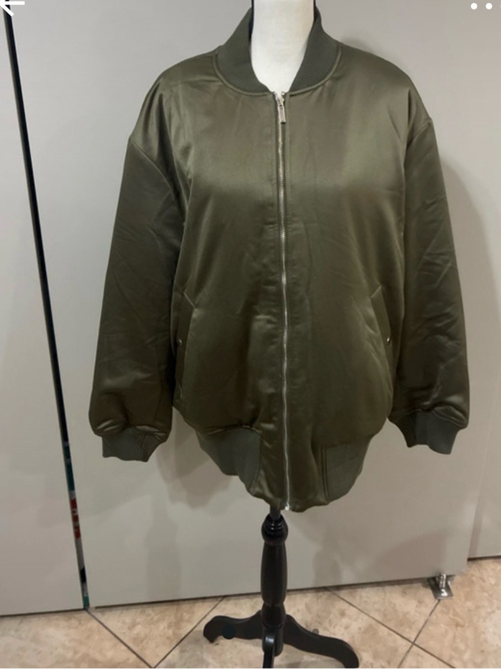 Olive Green Women's Bomber Jacket